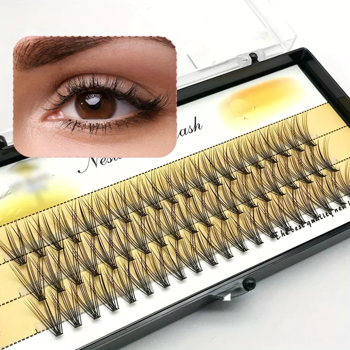 1 BOX (60 Clusters), 10D 0.07C 8/9/10/11/12/13/14MM, Eyelash Extension Clusters, Single Cluster False Eyelashes Makeup Produ