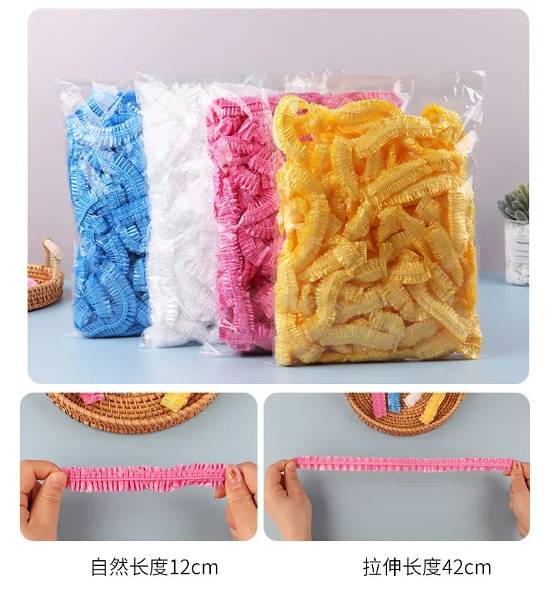 Disposable Shower Cap Covers Sauna Accessories Transparent and Waterproof Disposable Hair Caps Bathroom Products Home