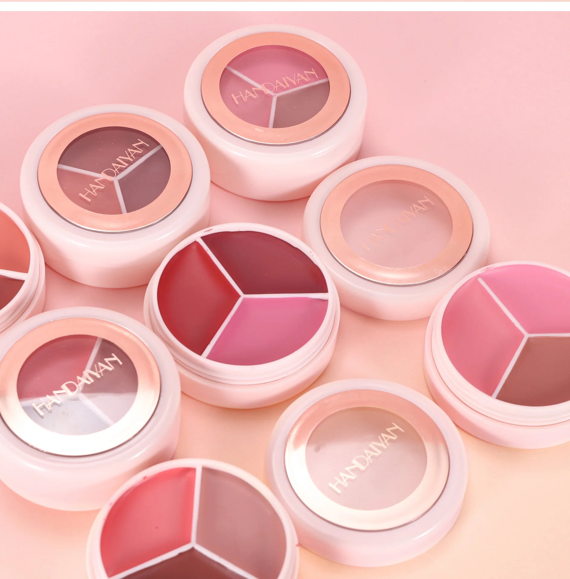3-in-1 Matte Cream Blush Set, Waterproof Long-Lasting Cheek Color, Blendable Buildable Formula for Natural Matte Finish