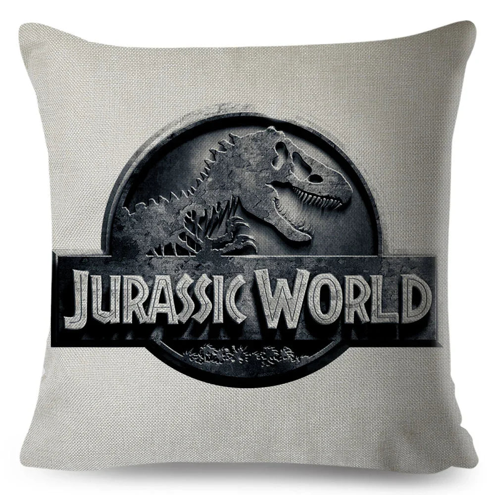 50 style Jurassic Park Logo Cushion Cover for Sofa Home Children Room Decor Dinosaur Print Pillowcase Polyester Pillow Case