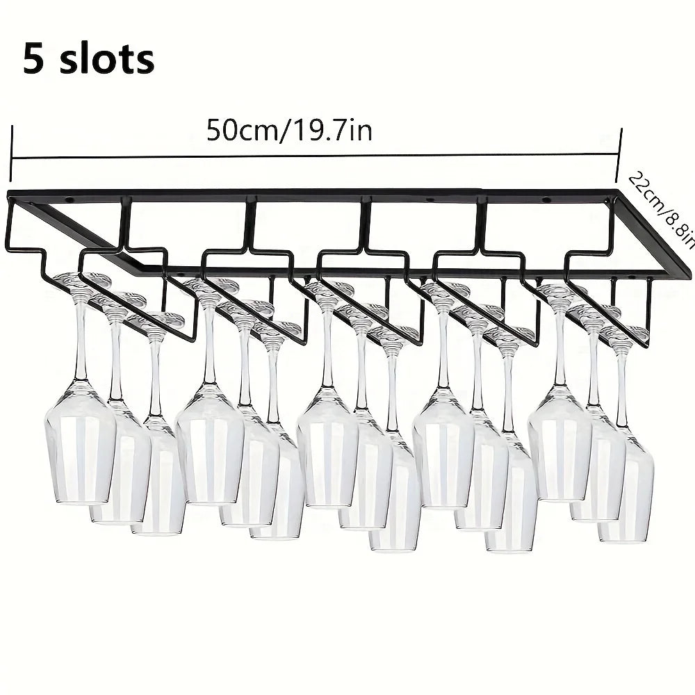 Stemware Rack Household Wall-mounted Wine Glasses Rack Under Cabinet Stemware Rack for Cabinet Kitchen Organizers Storage