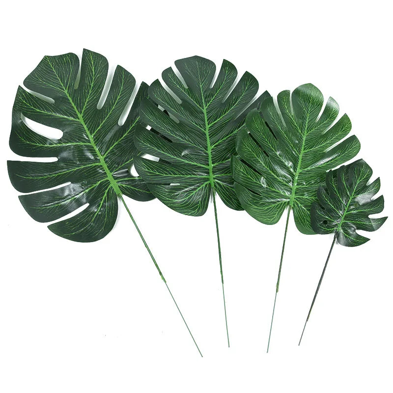 Hawaiian Artificial Tropical Palm Leaves Plant Summer Luau Aloha Jungle Theme Party Decoration Wedding Birthday Home Table Decor