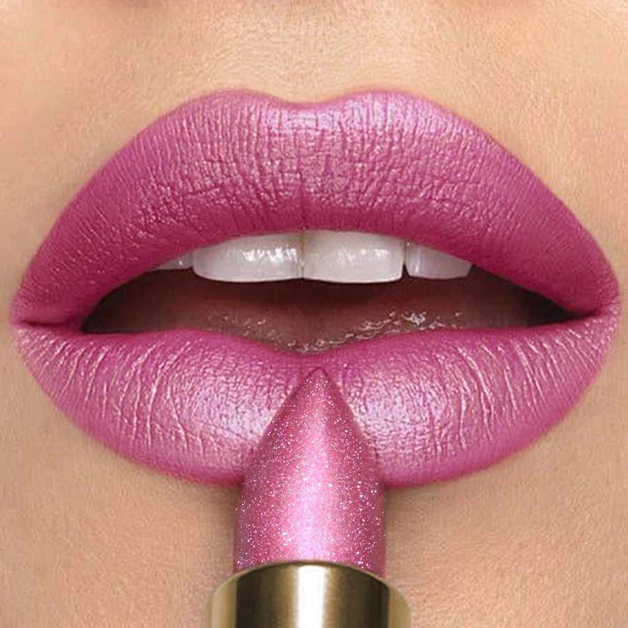 16 Colors 1PC Metallic Glitter Shiny Lipstick Lip Tint,Waterproof Lip Senior Matte Lip Makeup Gifts for Women Cosmetic Lip Glaze