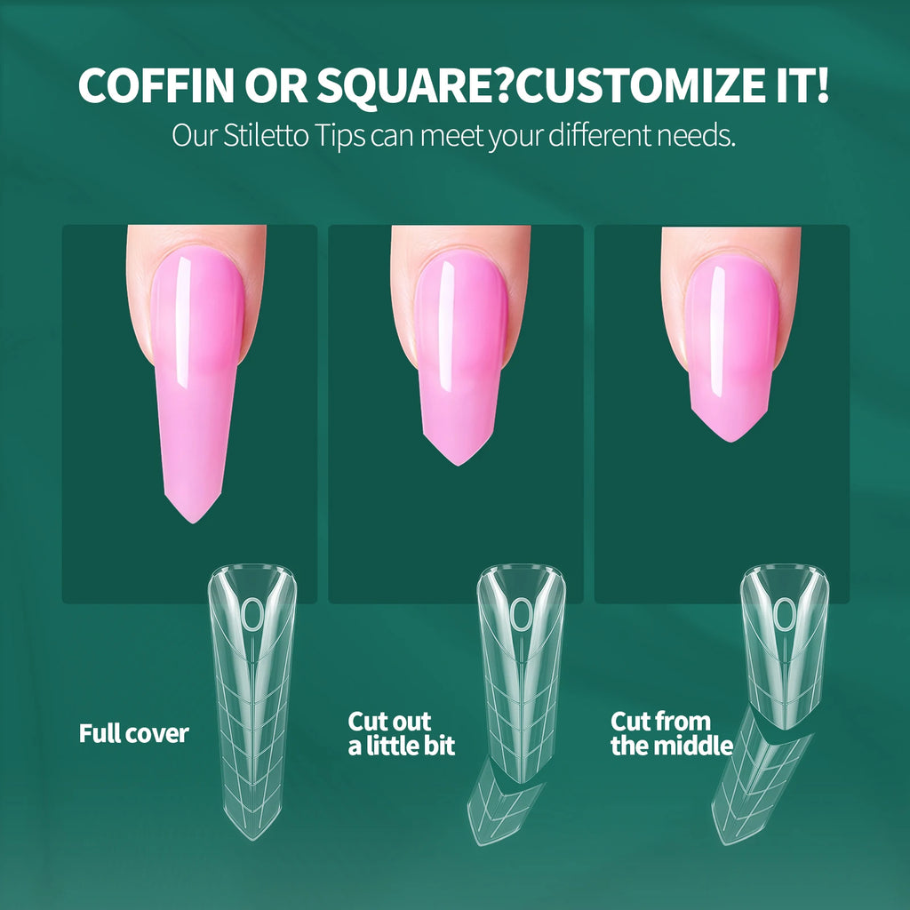 Nailpop Transparent Nail Extension Film 150 Pcs 15 Sizes Pyramid Shape Nail Forms For Gel Acrylic Manicure Professional Tools