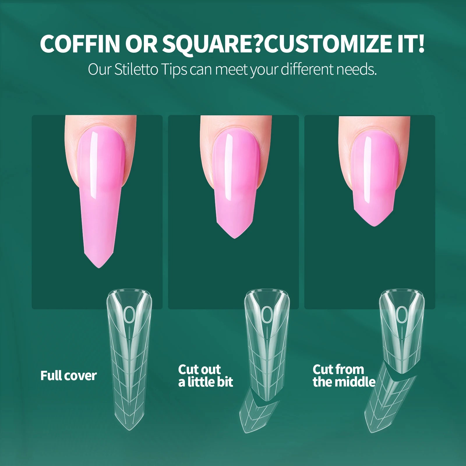 Nailpop Transparent Nail Extension Film 150 Pcs 15 Sizes Pyramid Shape Nail Forms For Gel Acrylic Manicure Professional Tools