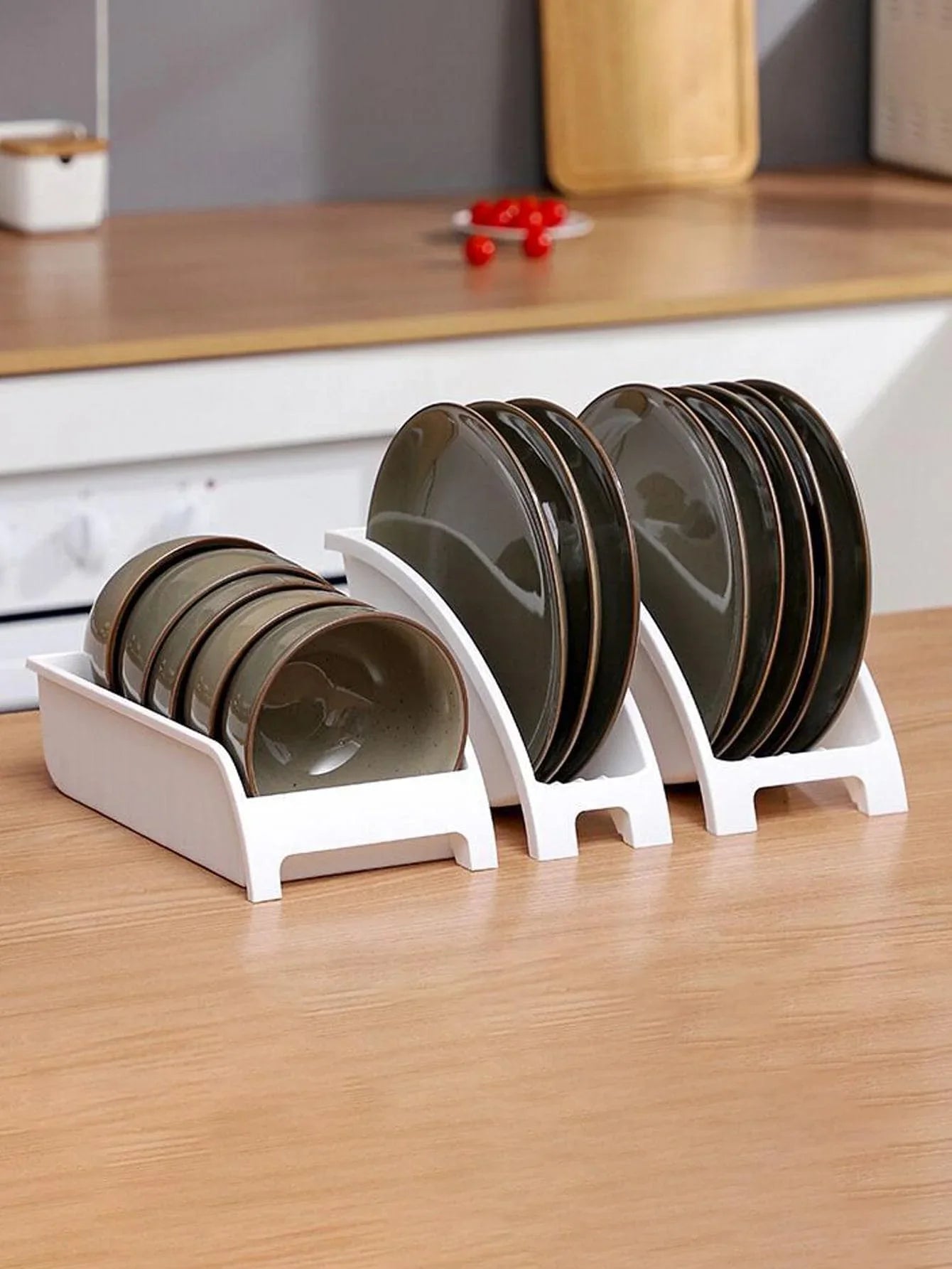 Dish Drain Rack Dinnerware Storage Organizer Cabinet Shelves Bowl Cup Rack Multifunctional Organizer Kitchen Supplies Holder