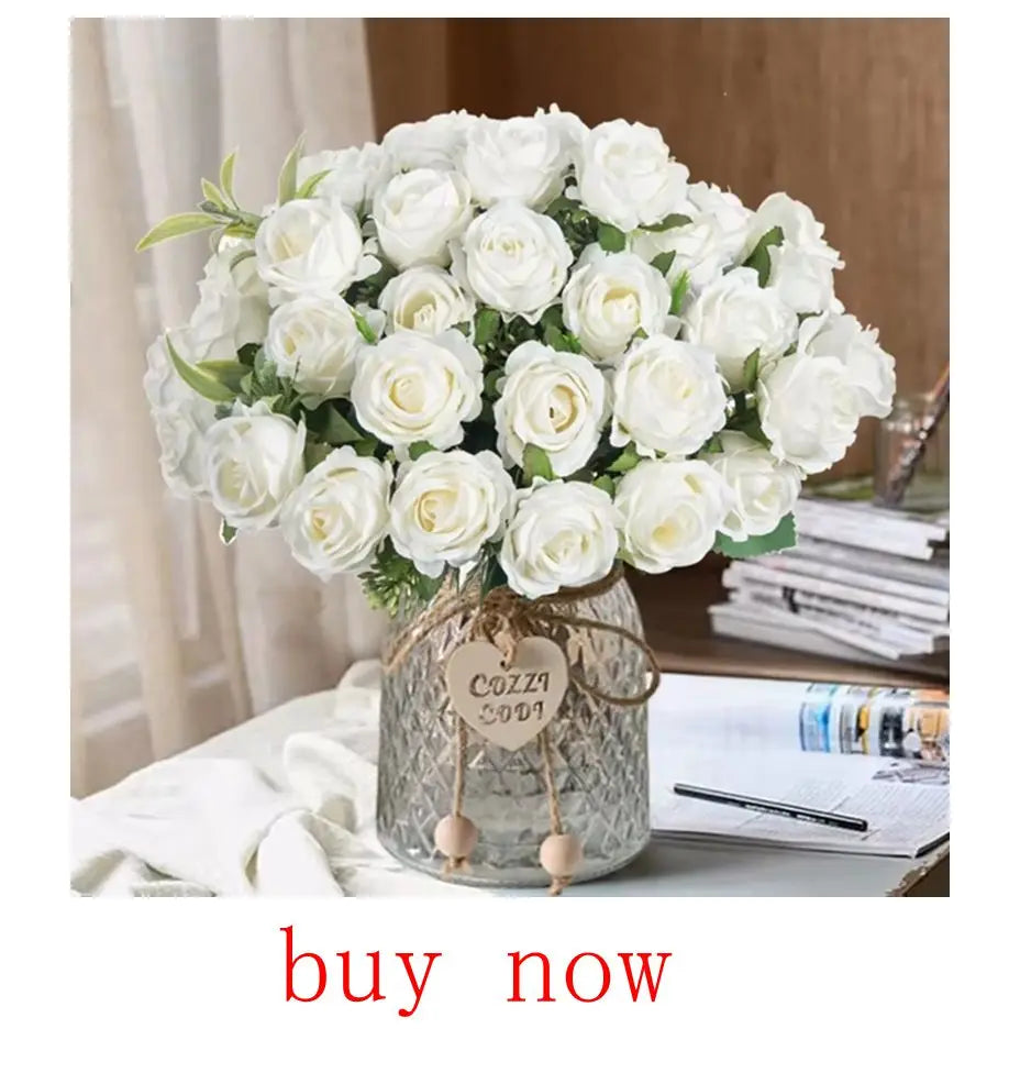 PE Foam Roses Artificial Flowers Wedding Bride Bouquets Festival Decor DIY Gift Wreath Home Table Outdoor Garden Party Hot Sales