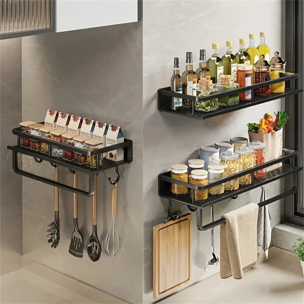 Kitchen Multifunctional Storage Rack Kitchen Table Items Organizer Shelf Cooking Items Wall Mounted Rack Kitchen Accessories