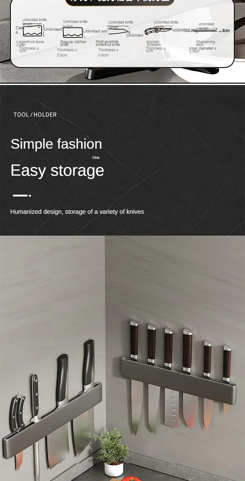 Wall-mounted Knife Organizer Kitchen Multifunctional Shelf Household Kitchen Knife Knife Storage Kitchen Storage Accessories