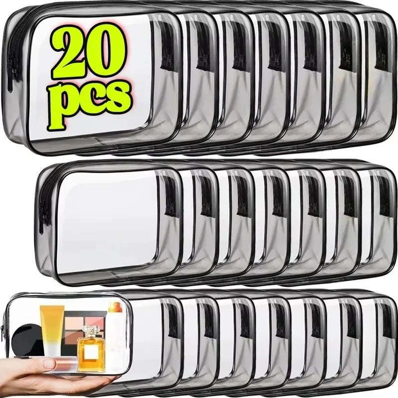 1/20pcs Transparent PVC Storage Travel Organizer Clear Makeup Bag Beautician Cosmetic Bag Beauty Case Toiletry Bag Wash Bags