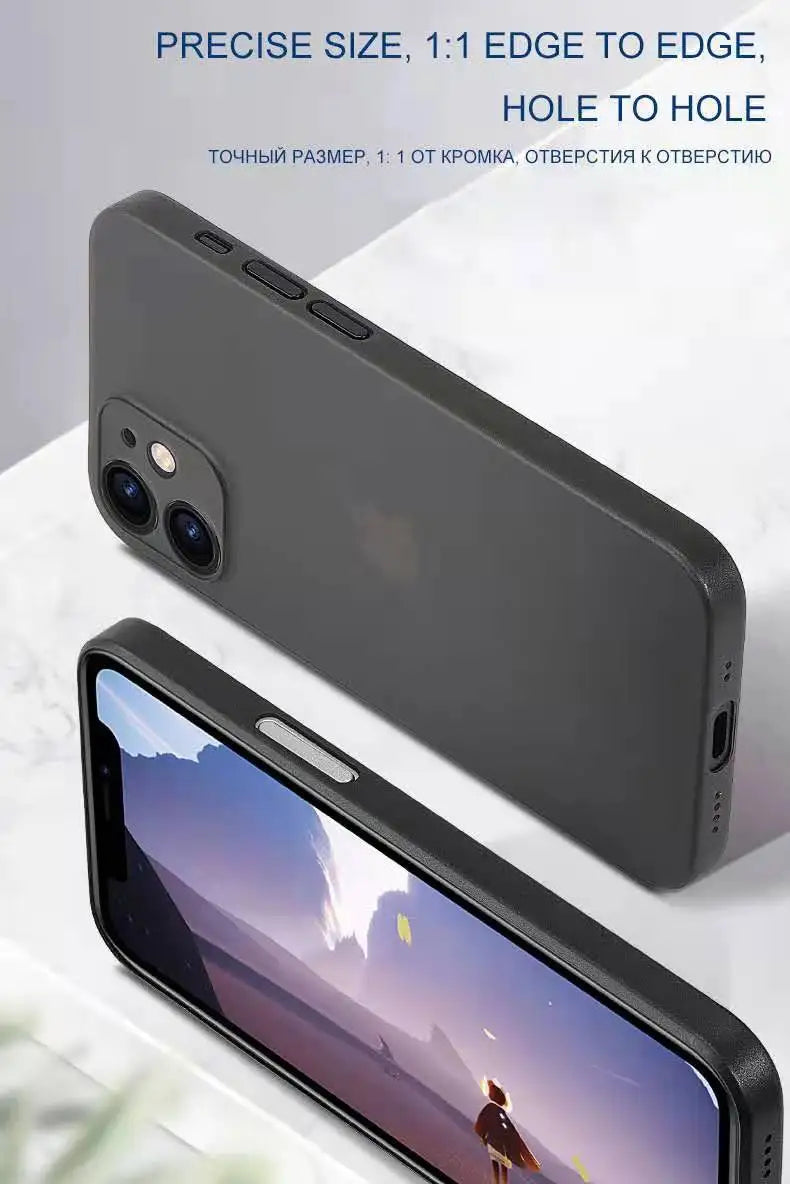 0.2MM Ultra Thin Case For iphone 13 14 15 Pro Max 12 Mini 11 X XR XS Max Cover For iphone SE 2020 2022 7 6 8 Plus Hard PC Case