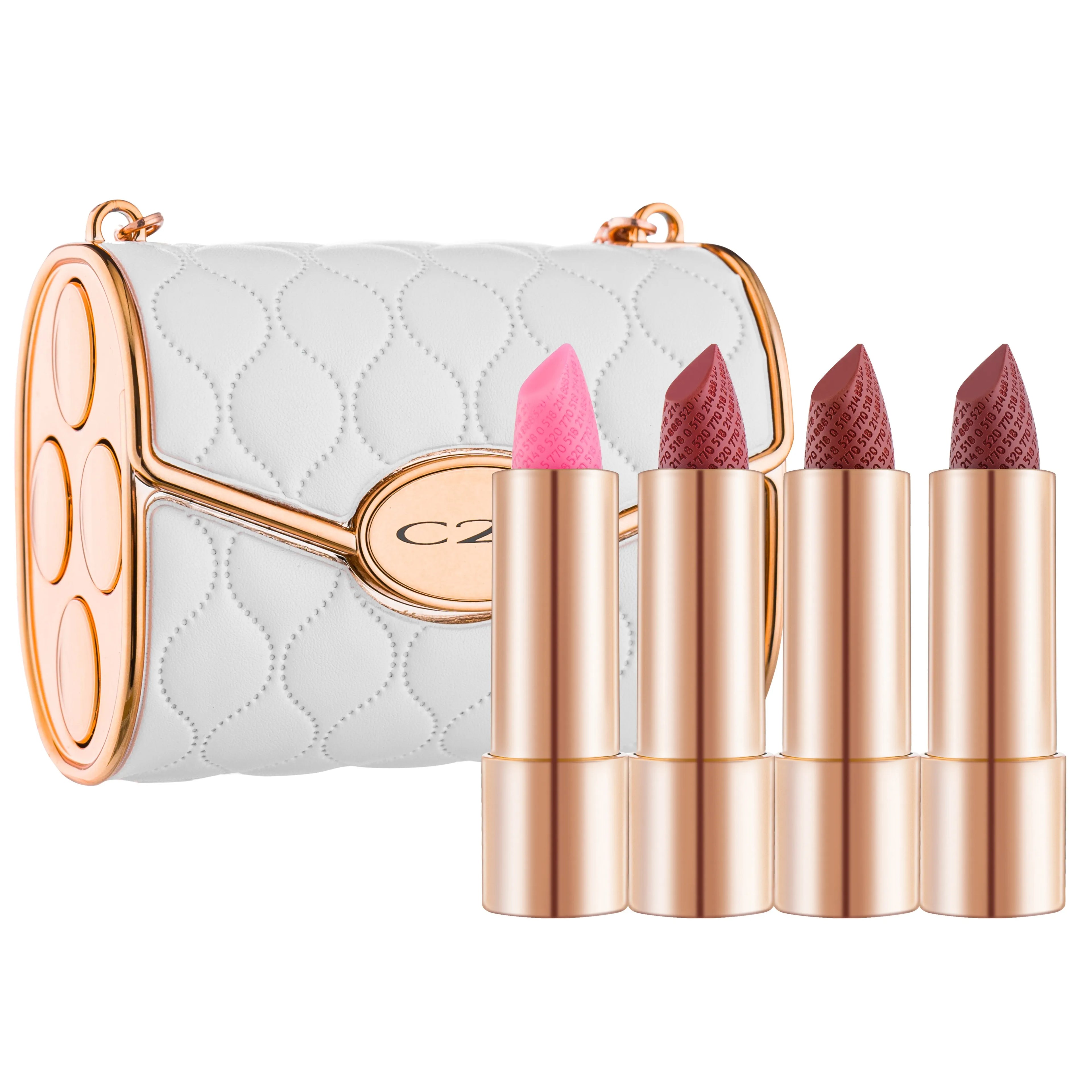 Luxury 4-Piece Lipstick Set, Waterproof & Long-Lasting (3.8g Each) + Stylish Chain Bag Gift Packaging for Christmas Gift