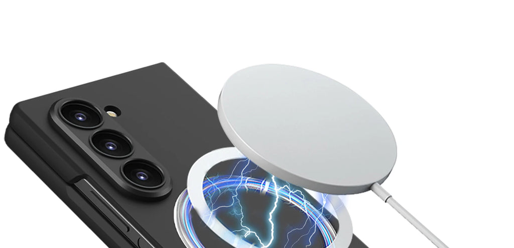 Magnetic Wireless Charging Phone Case For Samsung Galaxy Z Fold 7 6 5 Ultra-thin With Glass Film Z Fold7 Fold6 Protective Cover
