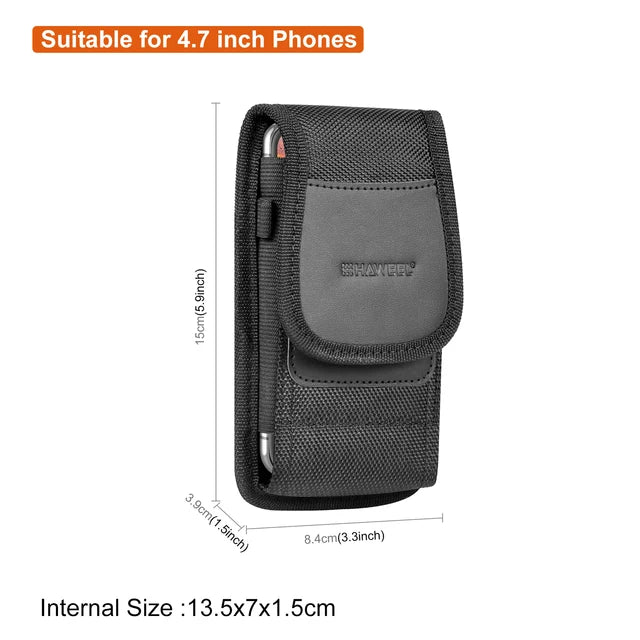 4.7-6.8inch Phone Nylon Pouch Multifunction Cell Phone Belt Clip Carrying Holster Case Waist Bag For iPhone,Samsung ,Smartphones