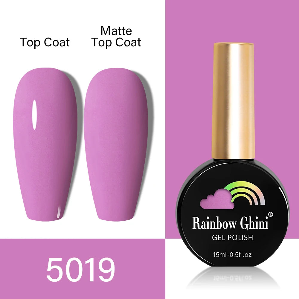 RG HEMA TPO FREE Neon Glitter Gel Nail Polish 15ml Nail Art Manicure Semi Permanent Gel Hybrid Varnishes Top Base Coat UV Nail