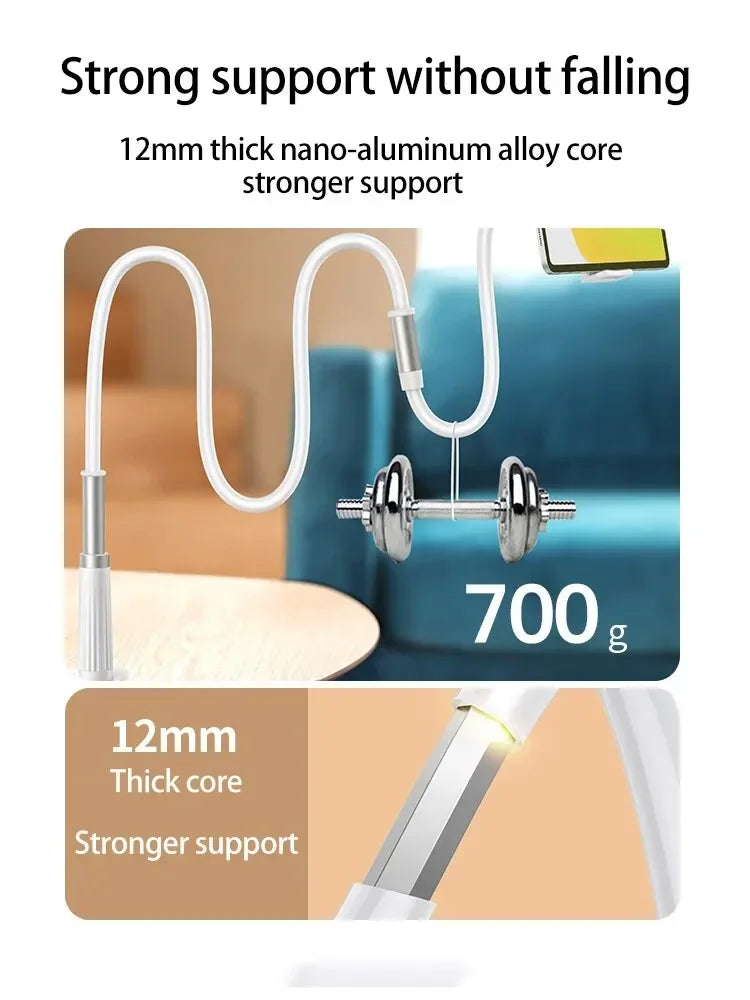 Space Saving Phone Stand 360° Rotatable Clip Design for Small Desk/Bedside Universal Bracket for 4-7" Phones Durable Portable