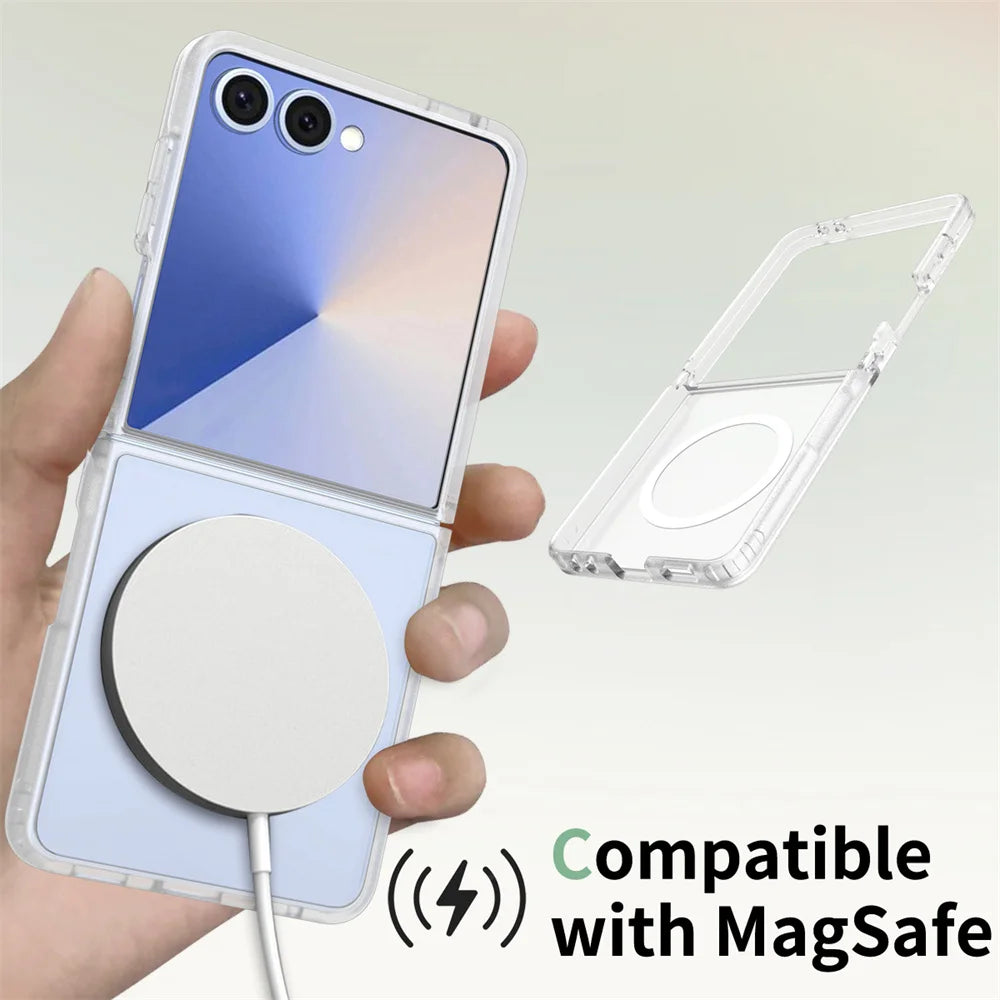 New Case For Samsung Galaxy Z Flip 7 Phone Case luxury Support in wireless charging Flip Cover For Samsung Z Flip 6 Phone Cover