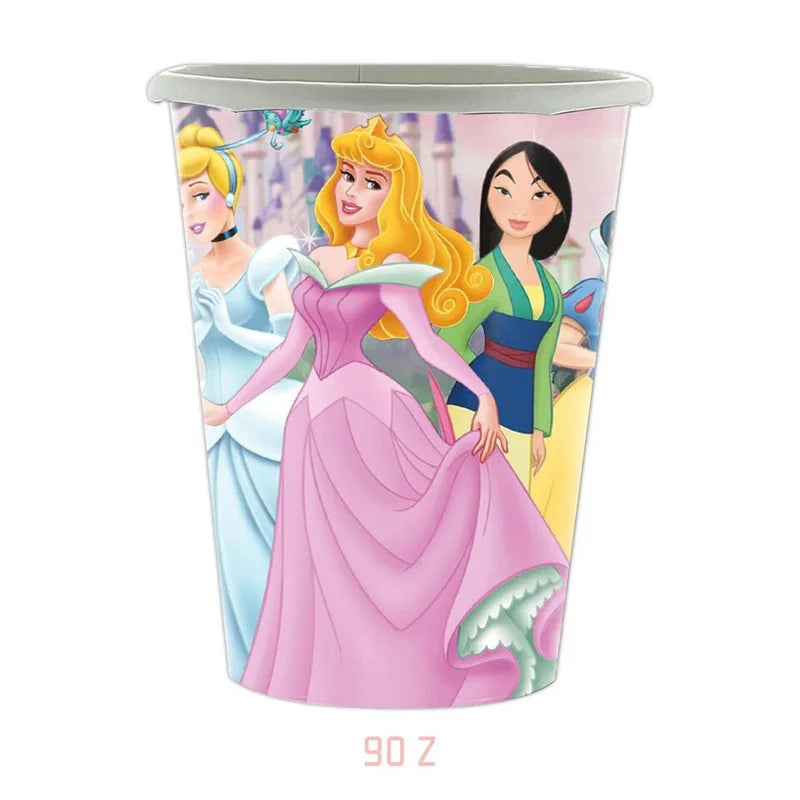 Disney Princess Birthday Party Decorations Girls Child Deco Disney Princess Birthday Plate Napkins Cups Tableware Supplies Setup