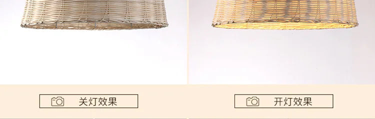 Bamboo Hanging Lamp Pendant Ceiling Light Rattan Wicker Lustre Hand Knit Braiding Suspended Home Dining люстра потол