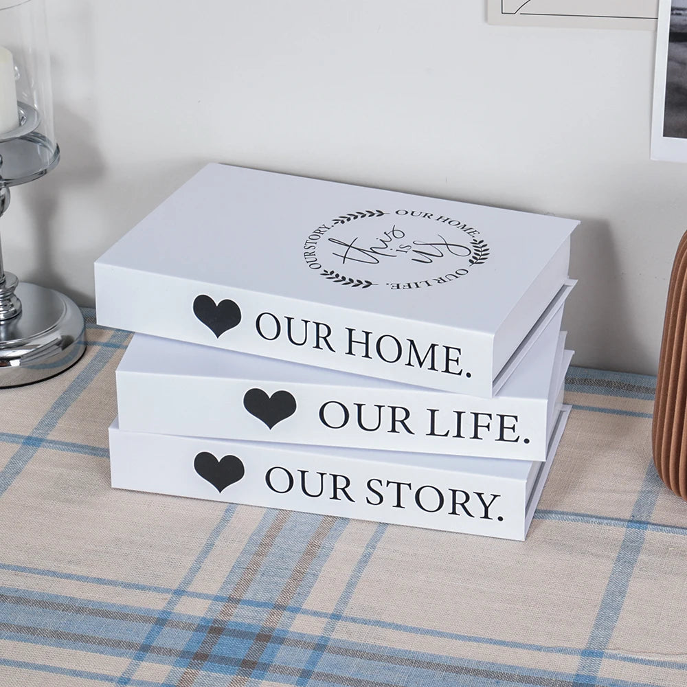 3Pcs Foldable Fashion Fake Books Living Room Decoration Designer Books Coffee Table Ornaments Club Hotel Room Villa Prop Books