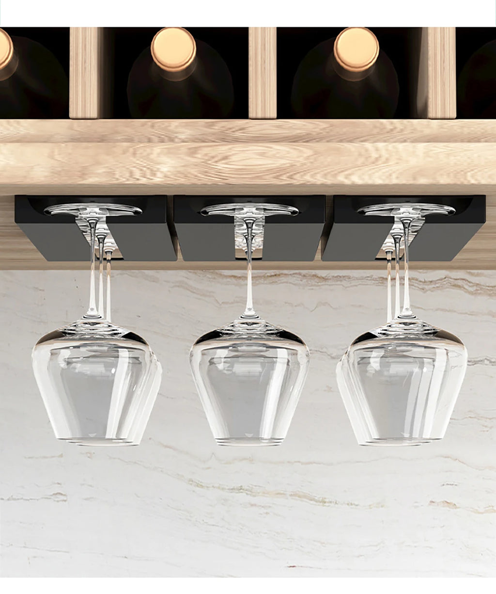 Kitchen Cabinet Free Punching Holder Wine Glass Rack Multi-Function Goblet Classification up Organizer Hanging Holder Shelf