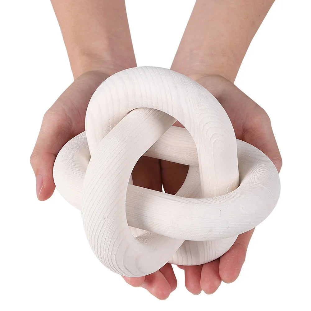 Bohemian Wood Chain Decoration for Living Room Farmhouse Coffee Table Decor Wood Knot Boho Natural Chain Desk Home Ornaments