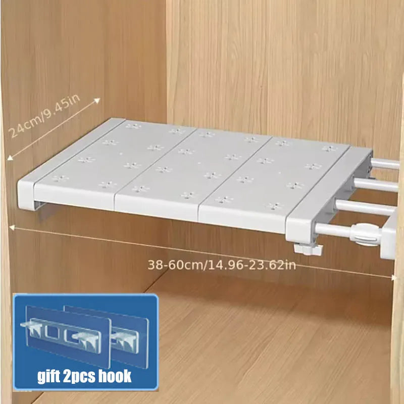 Expandable Divider Punch-free Retractable Layers Board for Wardrobe Storage Kitchen and Bathroom Shelf Dormitory Dividers