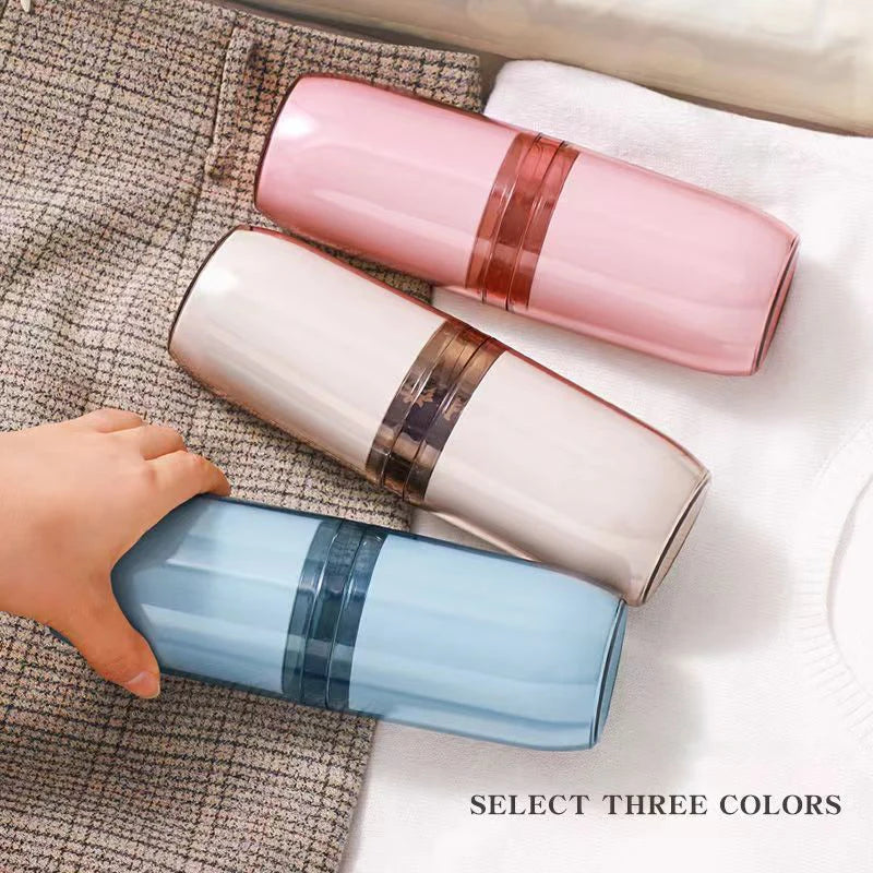 2/4 Cup Toothbrush Storage Box Portable Mouthwash Cup Toothpaste Storage Box Toiletry Travel Supplies Portable Toothbrush Cup