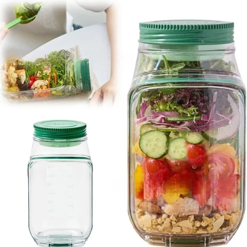 Portable Fruit and Vegetable Salad Storage Jar, Dry and Wet Separated with Lid, Essential for Fitness/travel