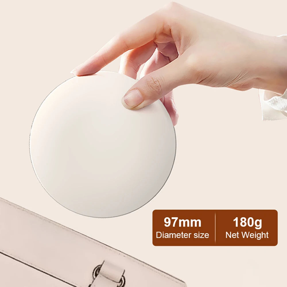 Portable 2.4-Inch Handheld LED Makeup Mirror Intelligent UV Resistant Sunscreen Mirror for Travel