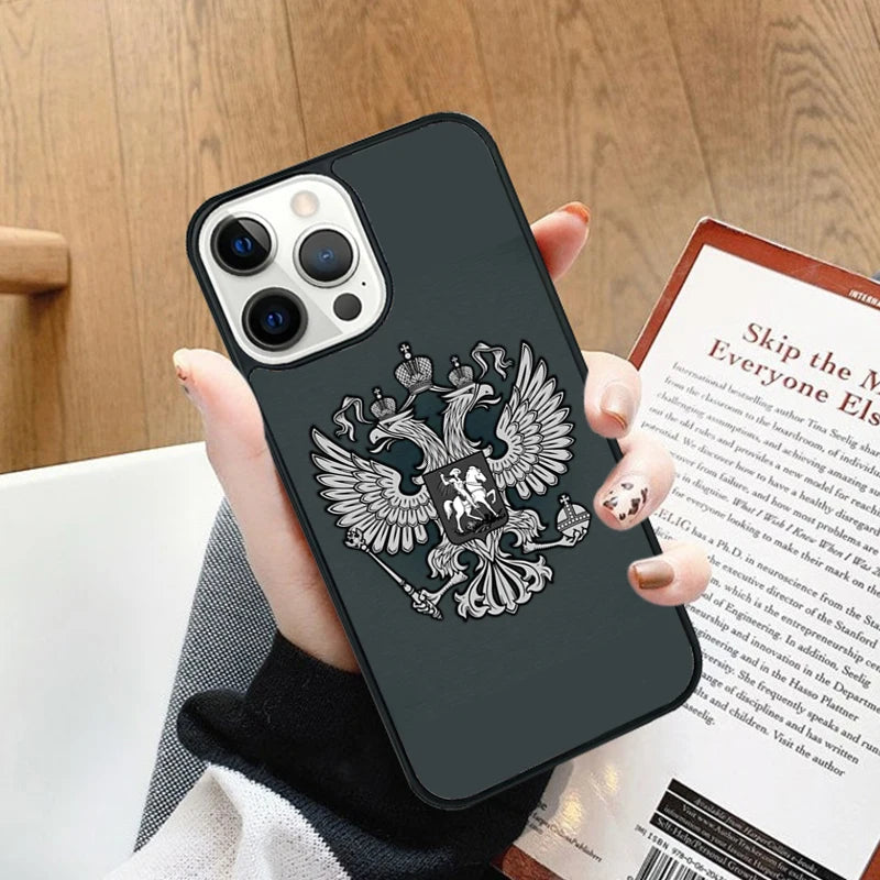 Russia Flag national emblem Phone Case cover For iPhone 17 Air 14 13 15 16 16e Pro Max Coque 12 11 Pro Max For Apple PLUS