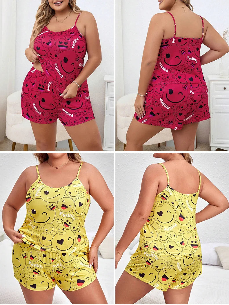 Big Size Summer Pajamas Plus Size Women Pijama Set Sexy Women Sleeveless Sleepwear Woman Women's Sleep Lounge Underwear