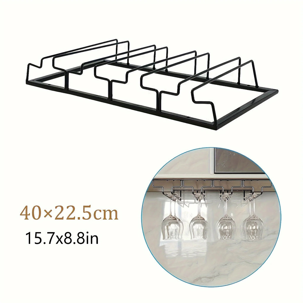 Stemware Rack Household Wall-mounted Wine Glasses Rack Under Cabinet Stemware Rack for Cabinet Kitchen Organizers Storage