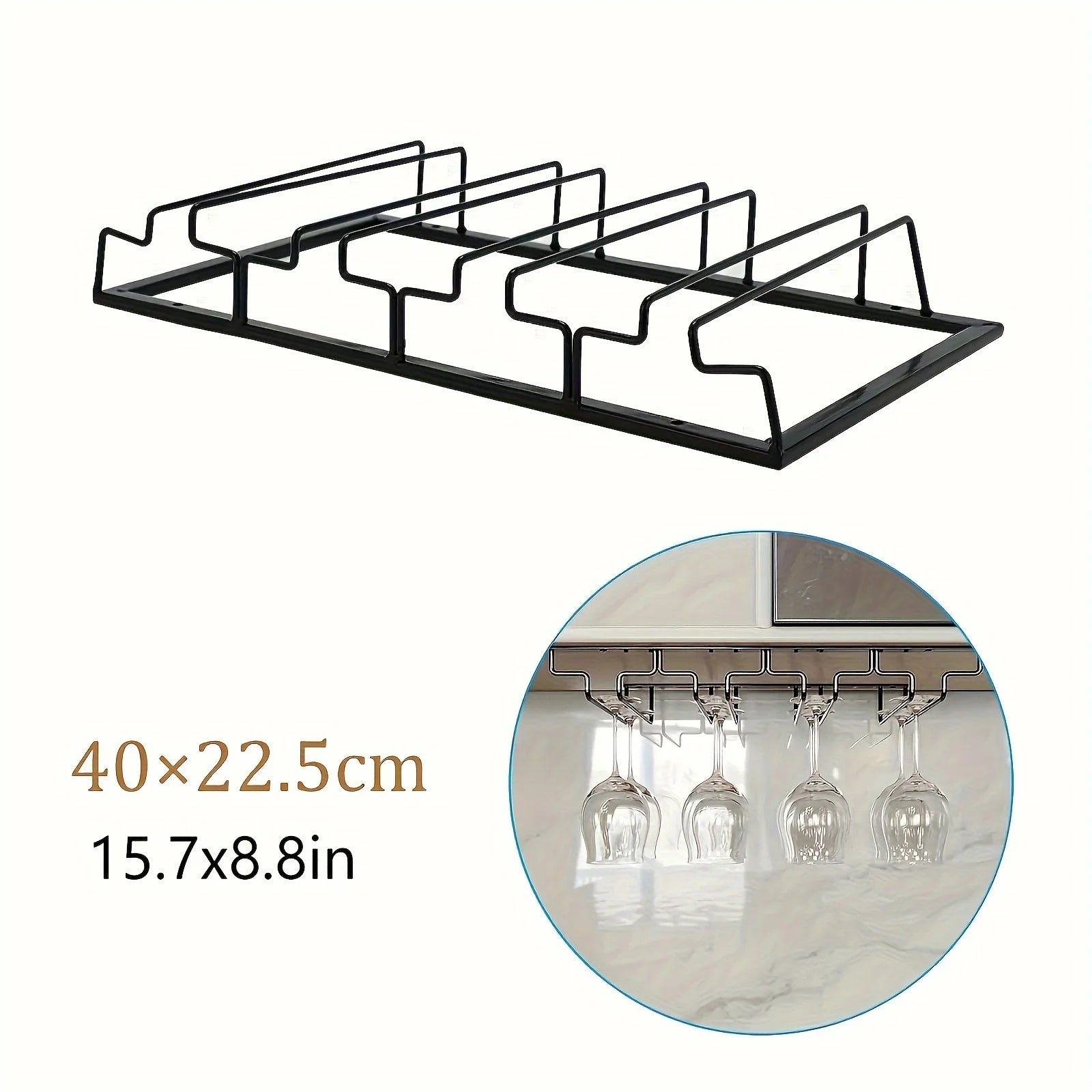 Stemware Rack Household Wall-mounted Wine Glasses Rack Under Cabinet Stemware Rack for Cabinet Kitchen Organizers Storage