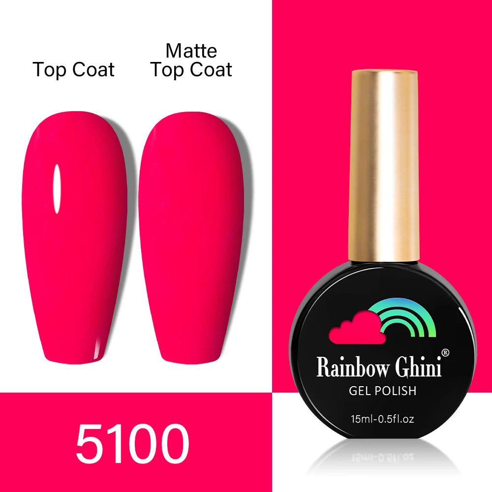 RG HEMA TPO FREE Neon Glitter Gel Nail Polish 15ml Nail Art Manicure Semi Permanent Gel Hybrid Varnishes Top Base Coat UV Nail