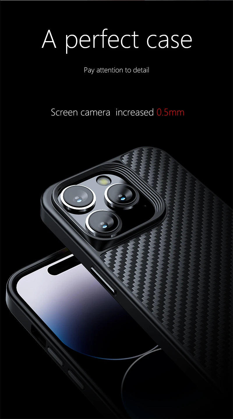 Wlons Magnetic Kevlar Aramid Fiber Cover For iPhone 16 15 14 13 Pro Max 16 15 14 Plus Anti-Drop Anti-Fingerprint Magsafe Case