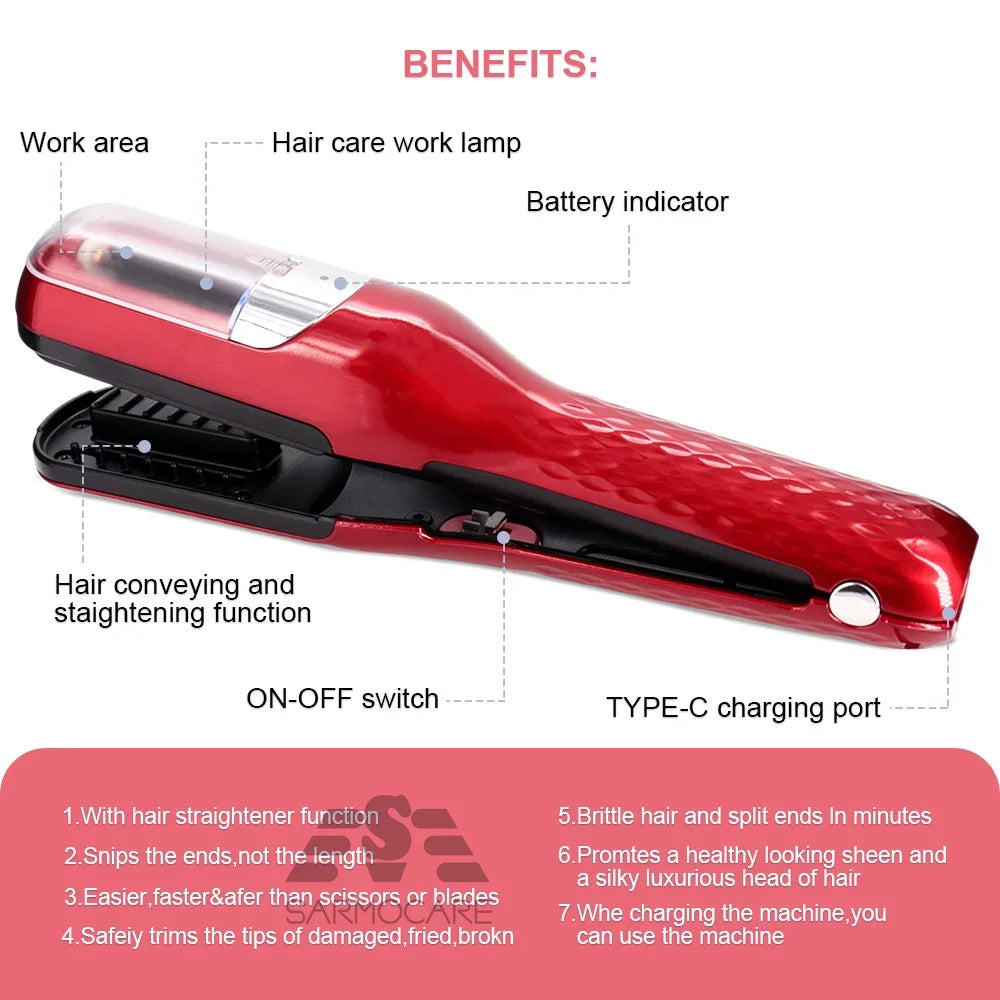 Cordless Hair Cutting Machine Split End Hair Trimmer Cutter Type-c Charge Automatic End Remover Damaged Hair Care