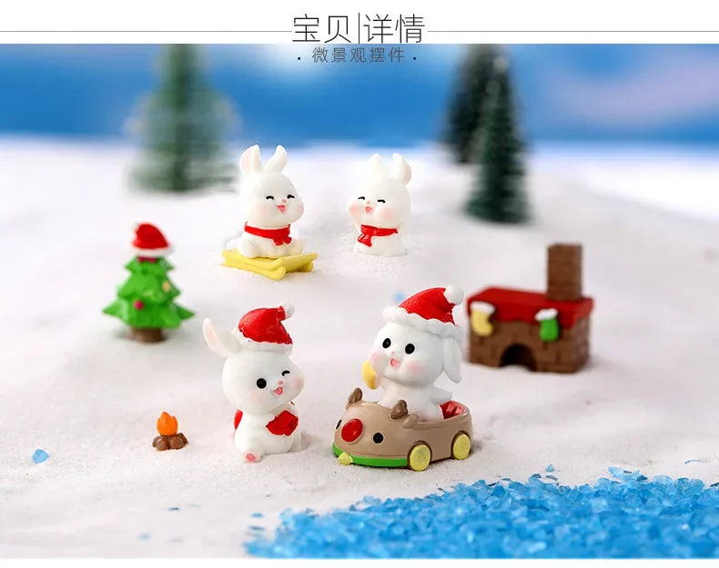 Kawaii Mini Rabbit Ornament Garden Rabbit Statue Gift for Kids Children Baby Room Decoration Toy Miniature Figurines Home Decor