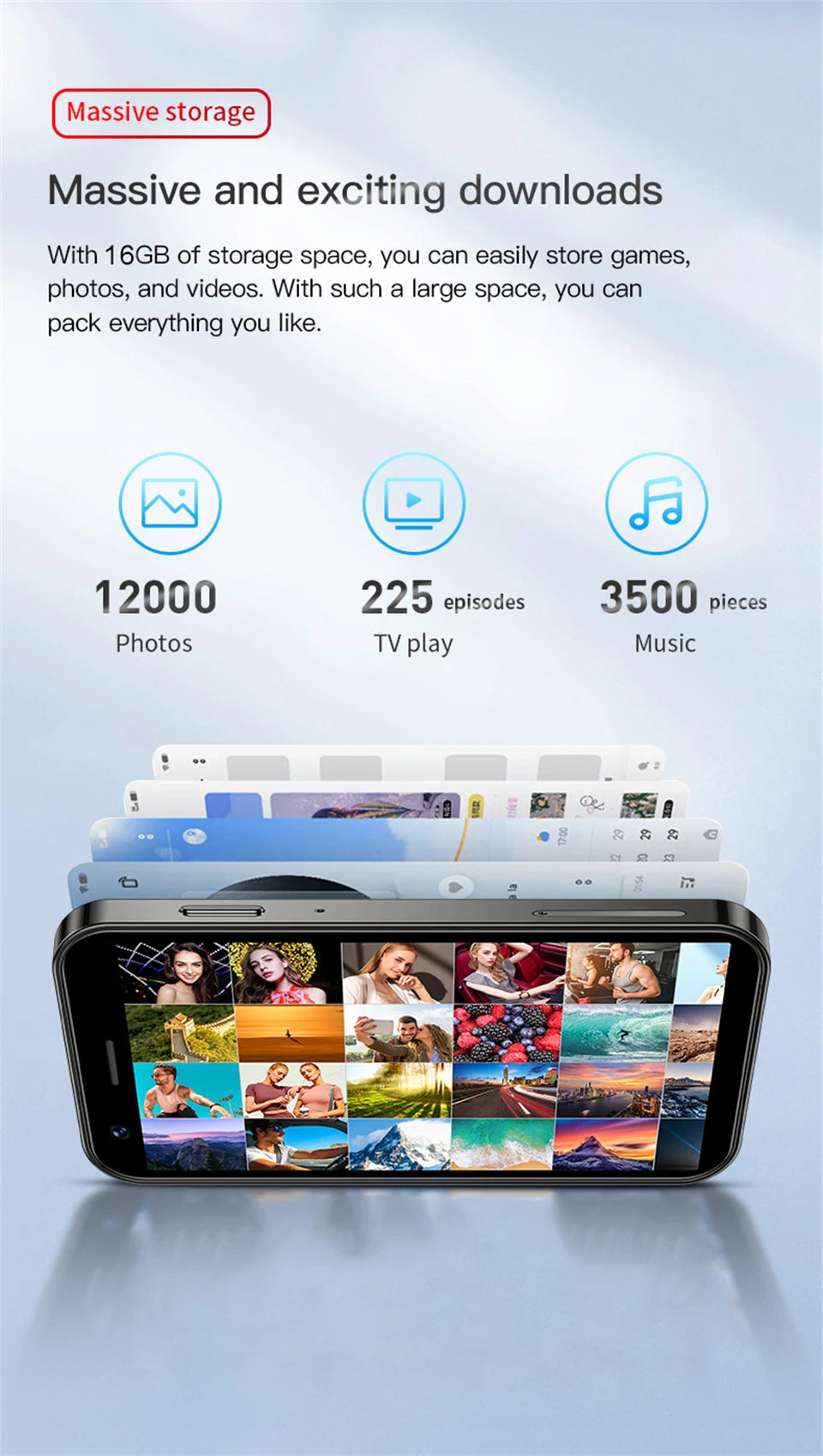 SOYES XS16 Mini Android10.0 Smartphone 4G Network 2GB RAM 16GB ROM 3" Display 5MP Camera Dual SIM With Play Store WhatsAPP