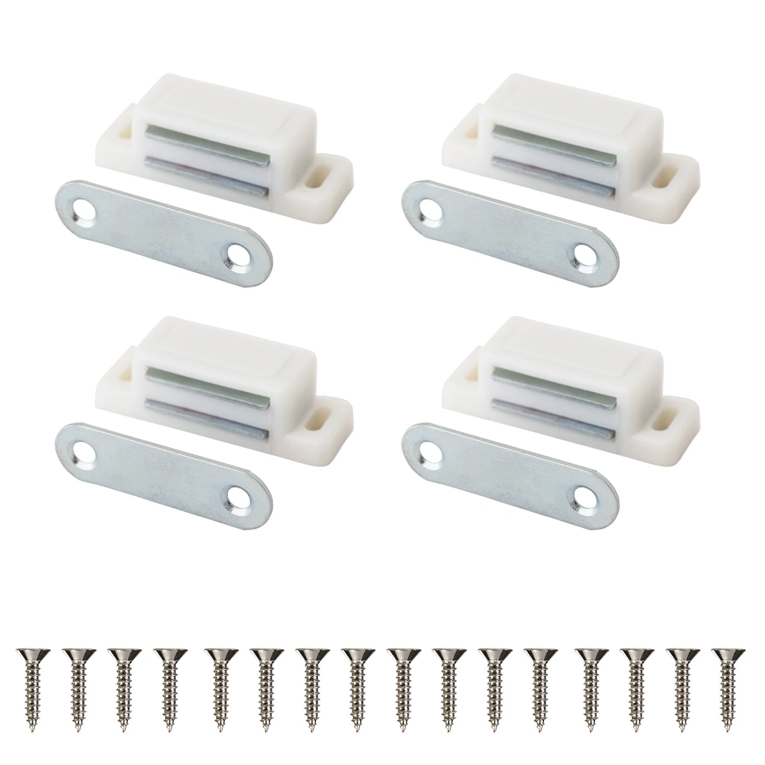 Cupboard Kitchen Furniture Magnetic Cabinet Door Latch Closures White Plastic Strong Powerful Magnet Catch