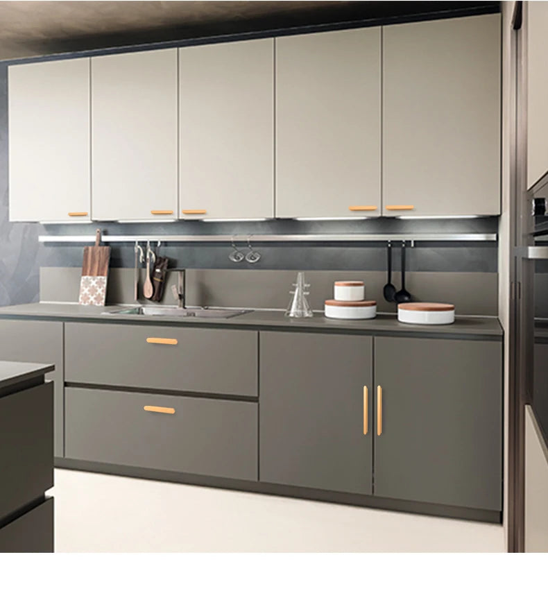 Modern style wardrobe cabinet bathroom cabinet black pulls drawer handles furniture cupboard aluminum alloy handle