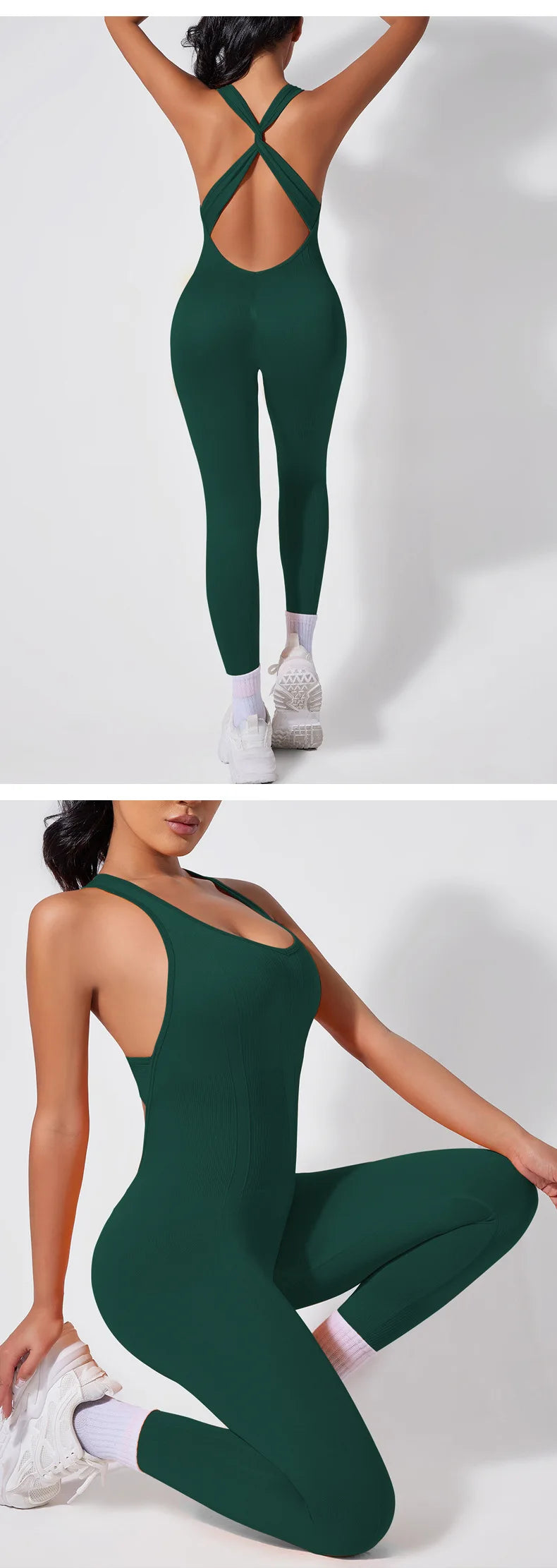 Back-crossing OpenBlack-back Jumpsuit Sportswear Bodysuits Women Yoga Sets Fitness One Piece Workout Playsuit Female