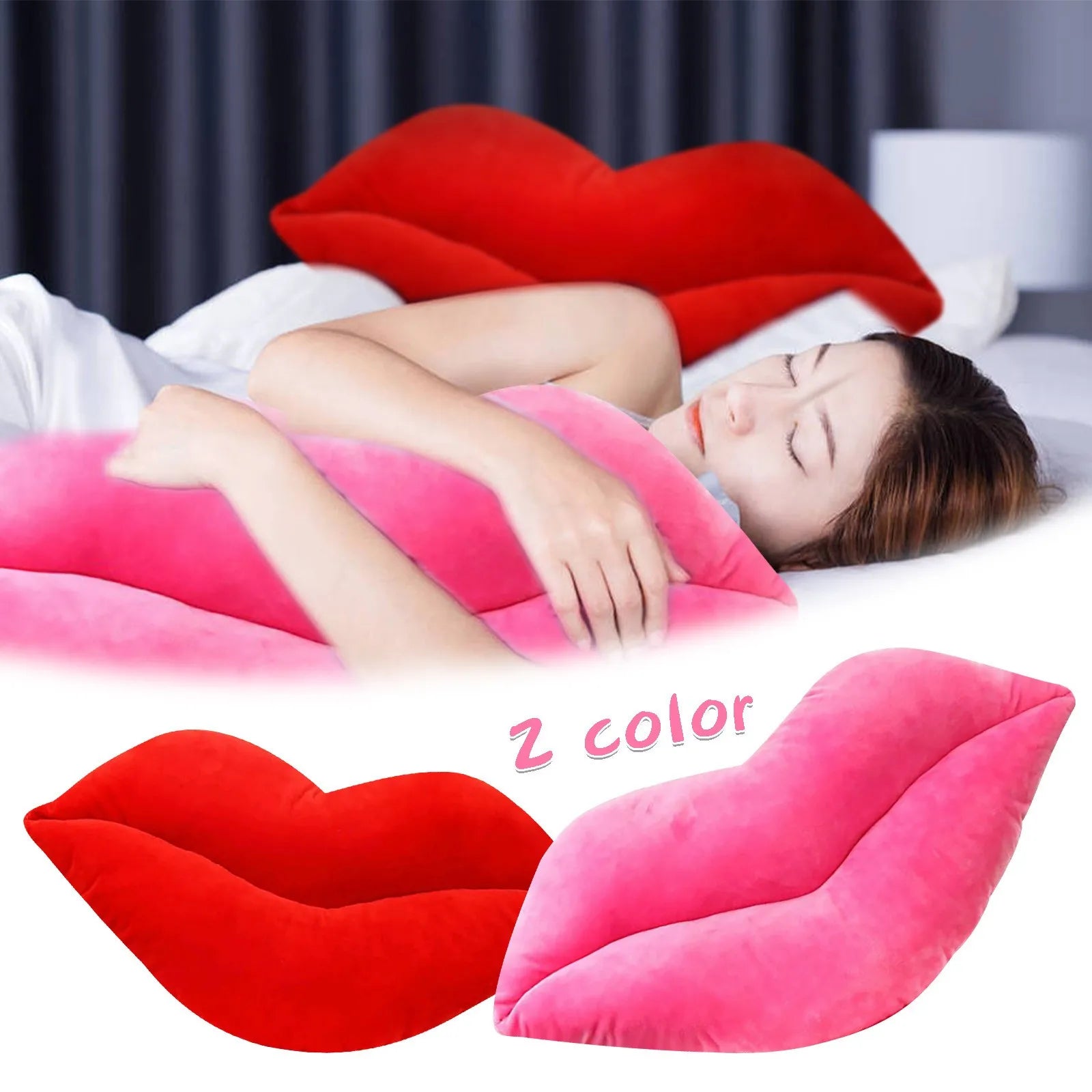 Lips Plush Toys Sexy Red Lips Big Lips Valentine'S Day Gift Creative Fun Valentine'S Day Cushion Sexy Red Lips