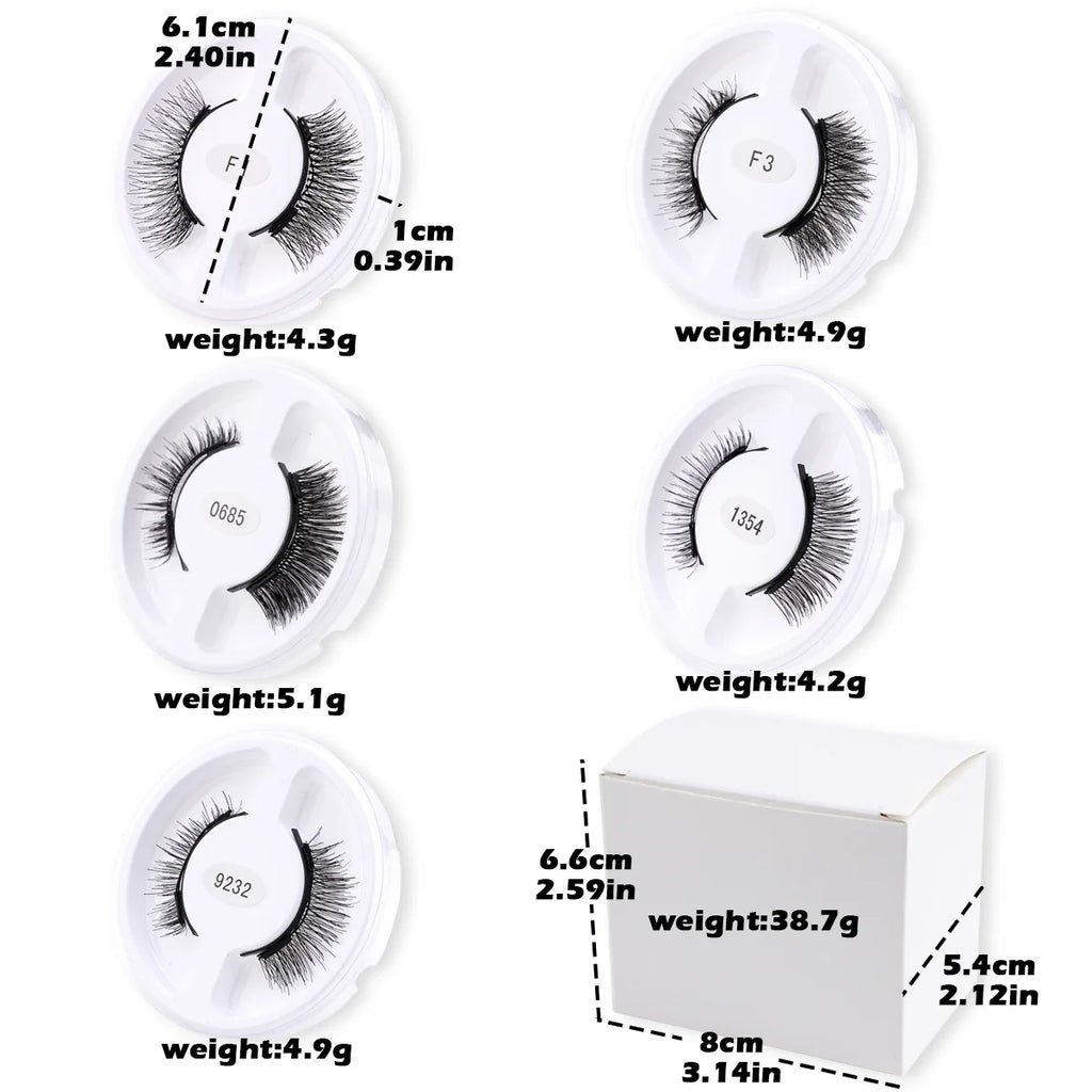 YSDO Upgrade Magnetic False Eyelashes 5 pair Set Eyelash Extension 3D Natural Lashes 3-Step Press On Fake Lash Handmade EyeLash
