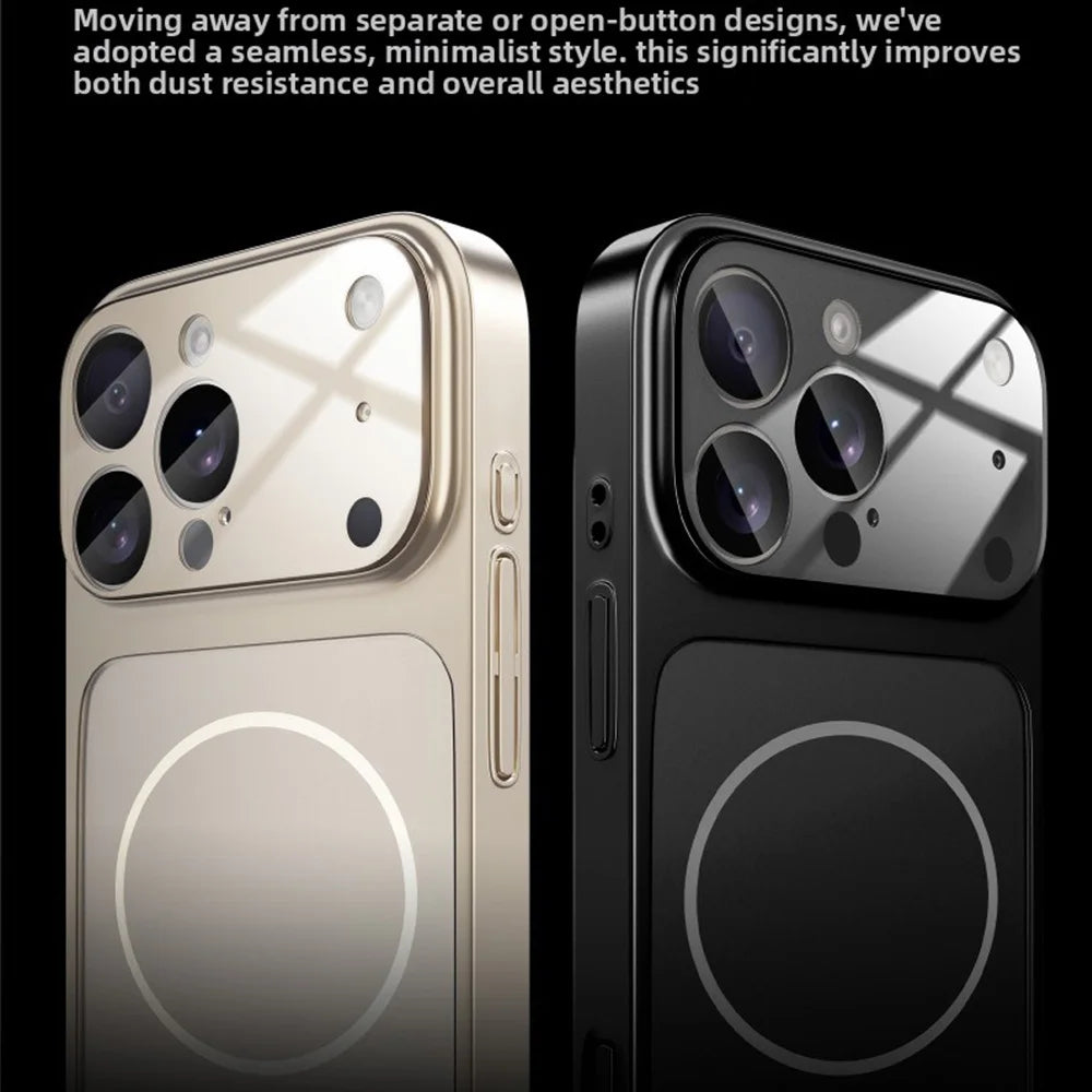 Original Glass Nano Matte For Magsafe Wireless Charging Armor Phone Case For iPhone 17 16 15 14 13 Pro Max 17 Air Magnetic Cover