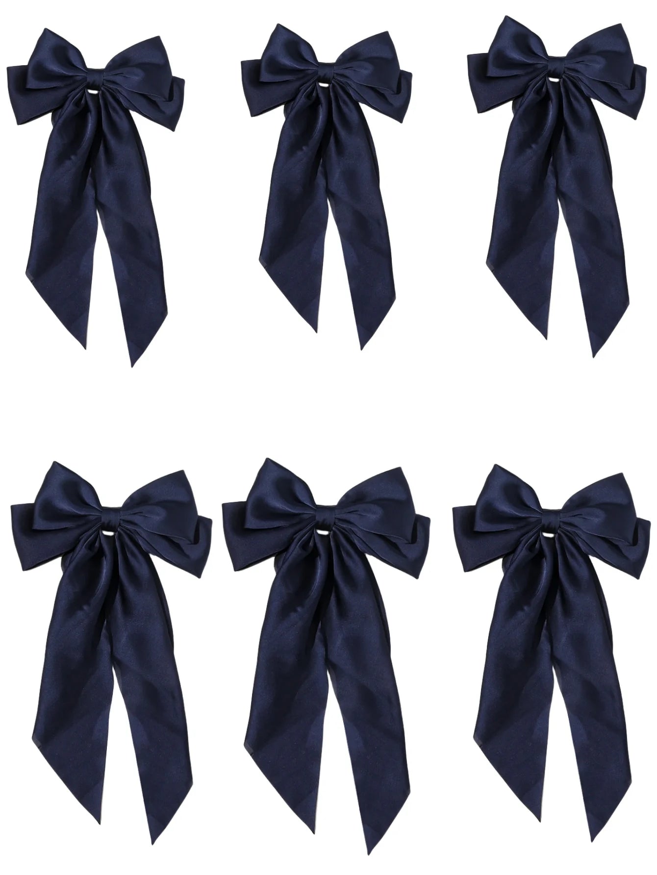 6 spring clip streamers bow hair clips for women