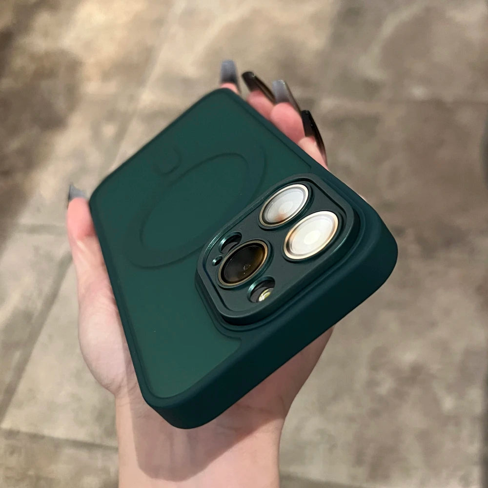 Matte For Magsafe Magnetic Case For iPhone 16 15 Pro Max 14 13 12 11 Frosted Translucent Wireless Charge Shockproof Bumper Cover