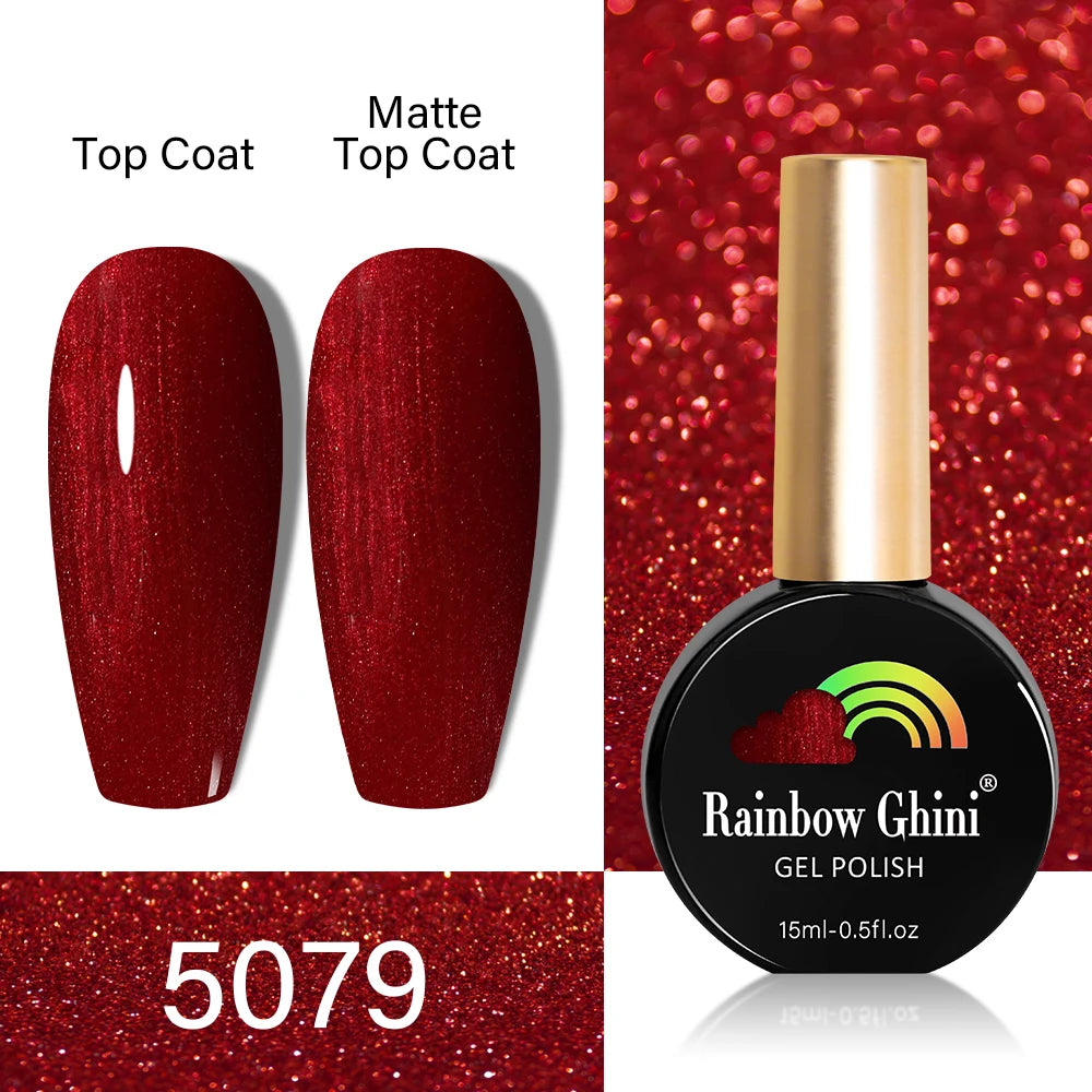 RG HEMA TPO FREE Neon Glitter Gel Nail Polish 15ml Nail Art Manicure Semi Permanent Gel Hybrid Varnishes Top Base Coat UV Nail