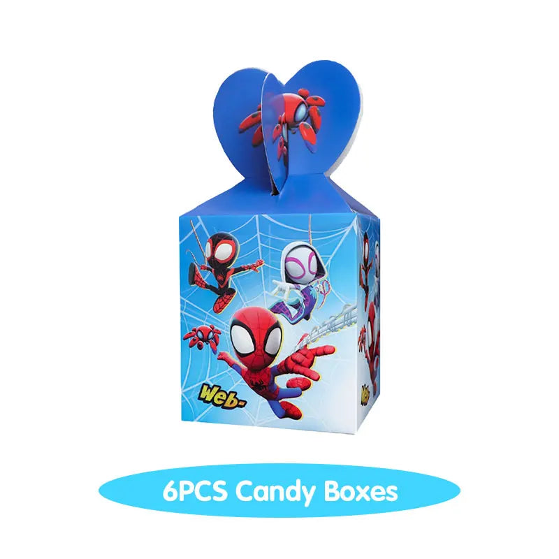 Spidey And His Amazing Friends Birthday Decoration Tableware Supplies Party Paper Cups Plates Tablecloth Banner Balloons For Kid