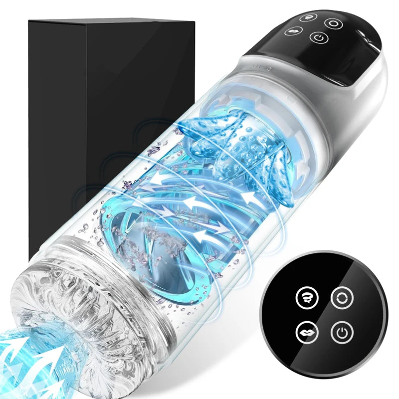 Automatic Male Masturbator Cup 7 Sucking Rotating Licking Modes Pocket Pussy Stroker Blowjob Penis Pump Sex Toys For Men